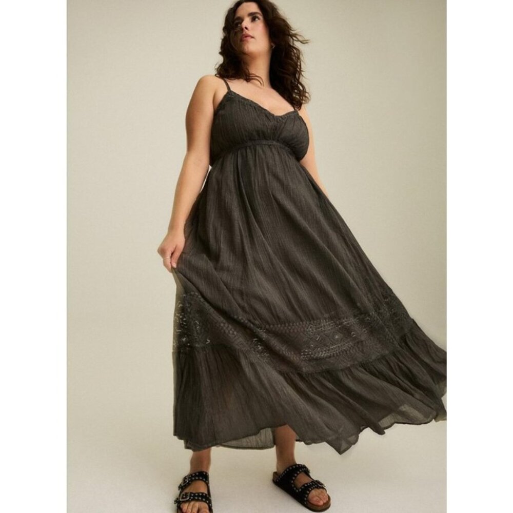 Torrid Black Sleeveless Tiered Maxi Dress